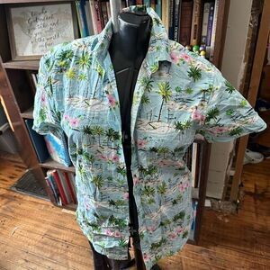 Denim & Flower vacationcore tropical palm tree M shirt